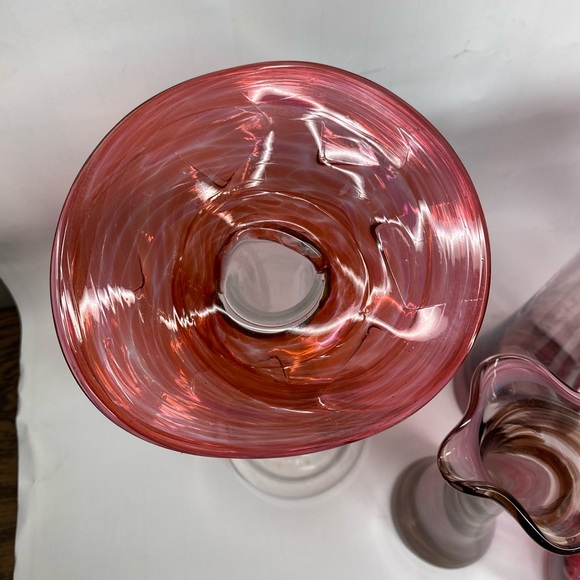Cranberry purple clear art glass vases decanter’s Bundle - Picture 10 of 12